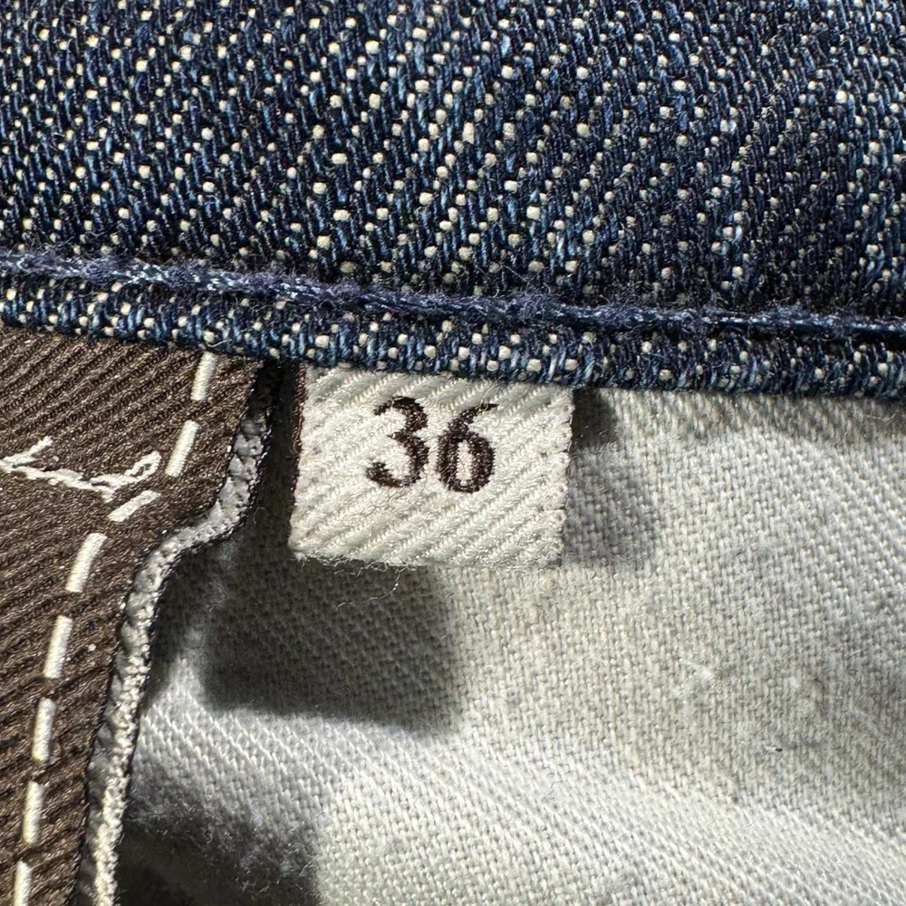 7 For All Mankind Jeans Mens 36x28 Blue Austyn Straight Stretch‎ Mid Rise Denim